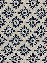 Pale Silver/Navy Blue/White 100% Cotton Overlapping Geometric Print Poplin Shirting 57W