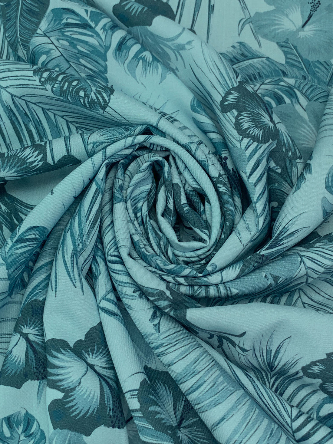 Dark Sky Blue/Deep Teal/Multi 100% Rayon Floral Print Challis 55W