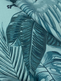 Dark Sky Blue/Deep Teal/Multi 100% Rayon Floral Print Challis 55W