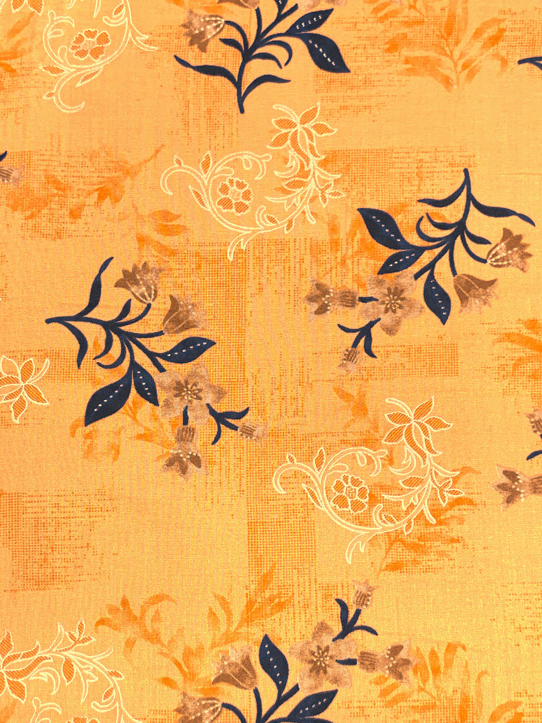 Light Persimmon/Navy/Multi 100% Rayon Floral Print Challis 54W