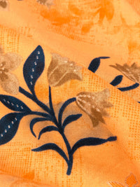 Light Persimmon/Navy/Multi 100% Rayon Floral Print Challis 54W