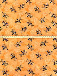 Light Persimmon/Navy/Multi 100% Rayon Floral Print Challis 54W