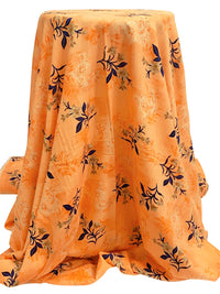 Light Persimmon/Navy/Multi 100% Rayon Floral Print Challis 54W