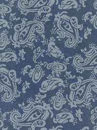 Dark Imperial Blue/Cadet Gray 100% Cotton Paisley Print Lawn 57W