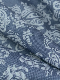 Dark Imperial Blue/Cadet Gray 100% Cotton Paisley Print Lawn 57W