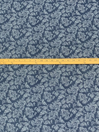 Dark Imperial Blue/Cadet Gray 100% Cotton Paisley Print Lawn 57W