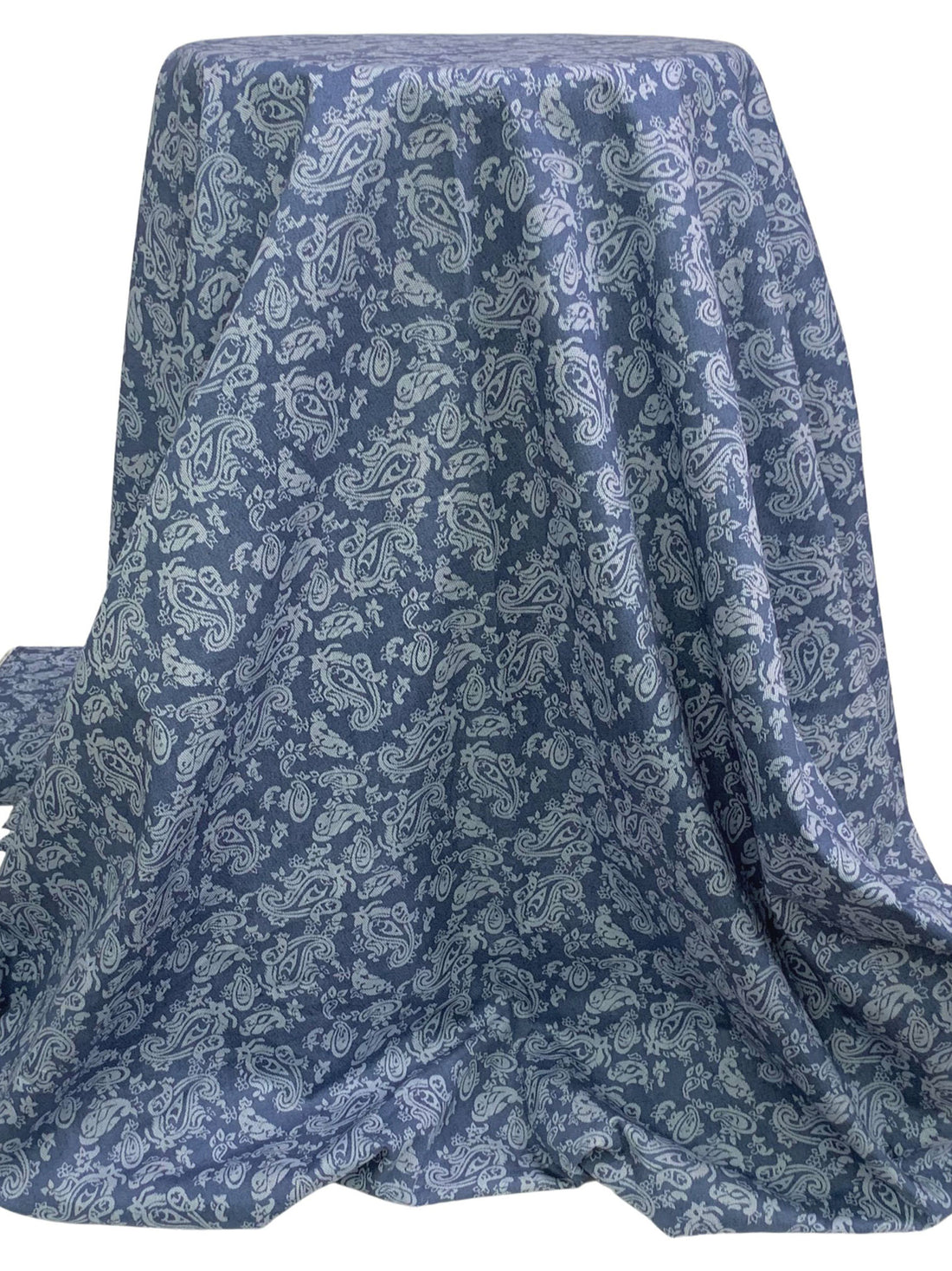 Dark Imperial Blue/Cadet Gray 100% Cotton Paisley Print Lawn 57W