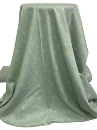 Laurel Green/Dark Electric Blue/White 100% Cotton Abstract Marine Life Print Lawn 57W