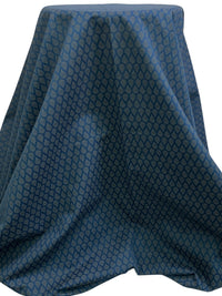 Lapis Blue/Taupe Brown 100% Cotton Teardrop Medallion Print Gauzy Shirting 55W