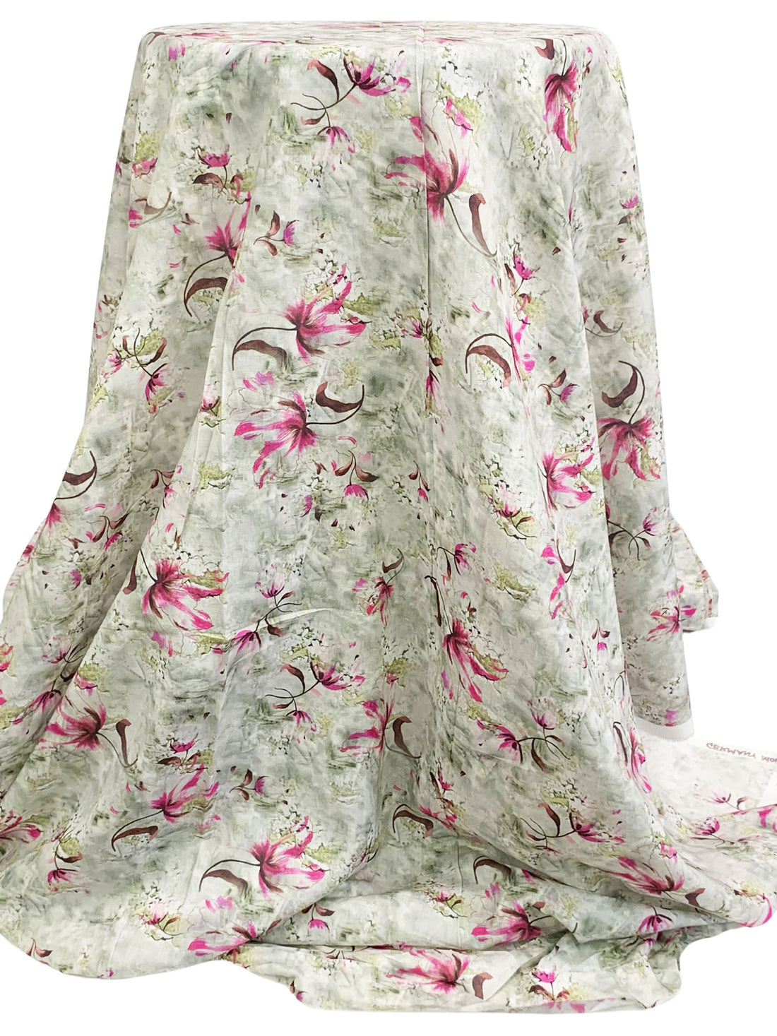 Laurel Green/Pearly Purple/Turkish Rose/Multi 100% Rayon Floral Print Challis 57W