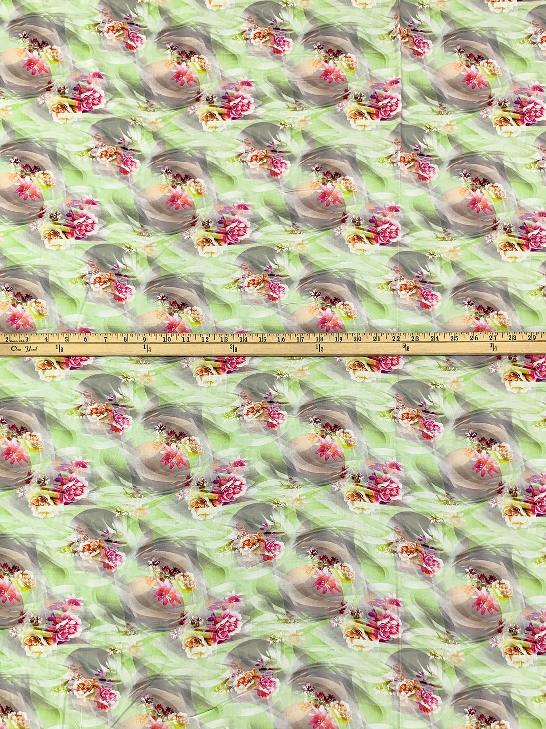 Medium Spring Bud/Cardinal/Charm Pink/Multi 100% Rayon Abstract Floral Print Challis 57W