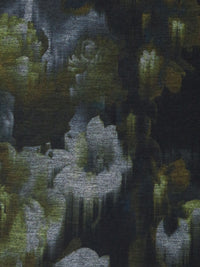 Black/Dark Gray/Dark Olive/Multi Polyester/Lycra Smudged Floral Print Ponte Knit 58W