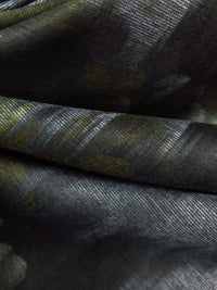 Black/Dark Gray/Dark Olive/Multi Polyester/Lycra Smudged Floral Print Ponte Knit 58W