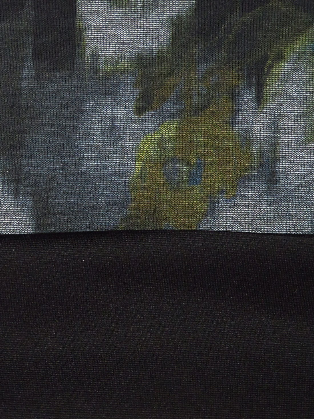 Black/Dark Gray/Dark Olive/Multi Polyester/Lycra Smudged Floral Print Ponte Knit 58W