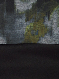 Black/Dark Gray/Dark Olive/Multi Polyester/Lycra Smudged Floral Print Ponte Knit 58W