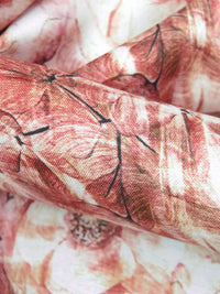 Congo Pink/Terra Cotta/White/Multi 100% Rayon Abstract Floral Print Challis 56W