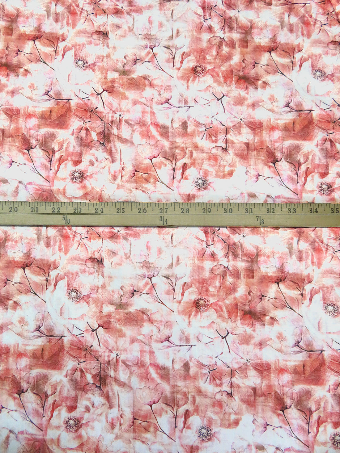 Congo Pink/Terra Cotta/White/Multi 100% Rayon Abstract Floral Print Challis 56W
