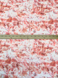 Congo Pink/Terra Cotta/White/Multi 100% Rayon Abstract Floral Print Challis 56W
