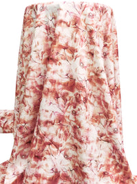 Congo Pink/Terra Cotta/White/Multi 100% Rayon Abstract Floral Print Challis 56W
