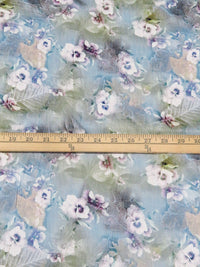 Pewter Blue/Dark Sage/Dark Vanilla/Multi 100% Rayon Floral & Leaf Print Voile 56W