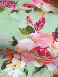 Celadon/Peachy Pink/Marigold/Multi 100% Rayon Floral Print Challis 55W