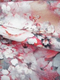 Dusty Rose/White/Gray/Multi 100% Rayon Floral Print Challis 56W