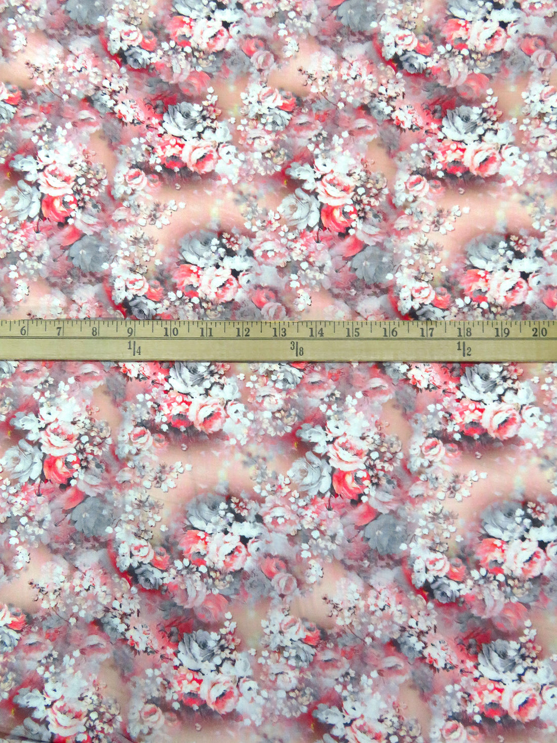 Dusty Rose/White/Gray/Multi 100% Rayon Floral Print Challis 56W