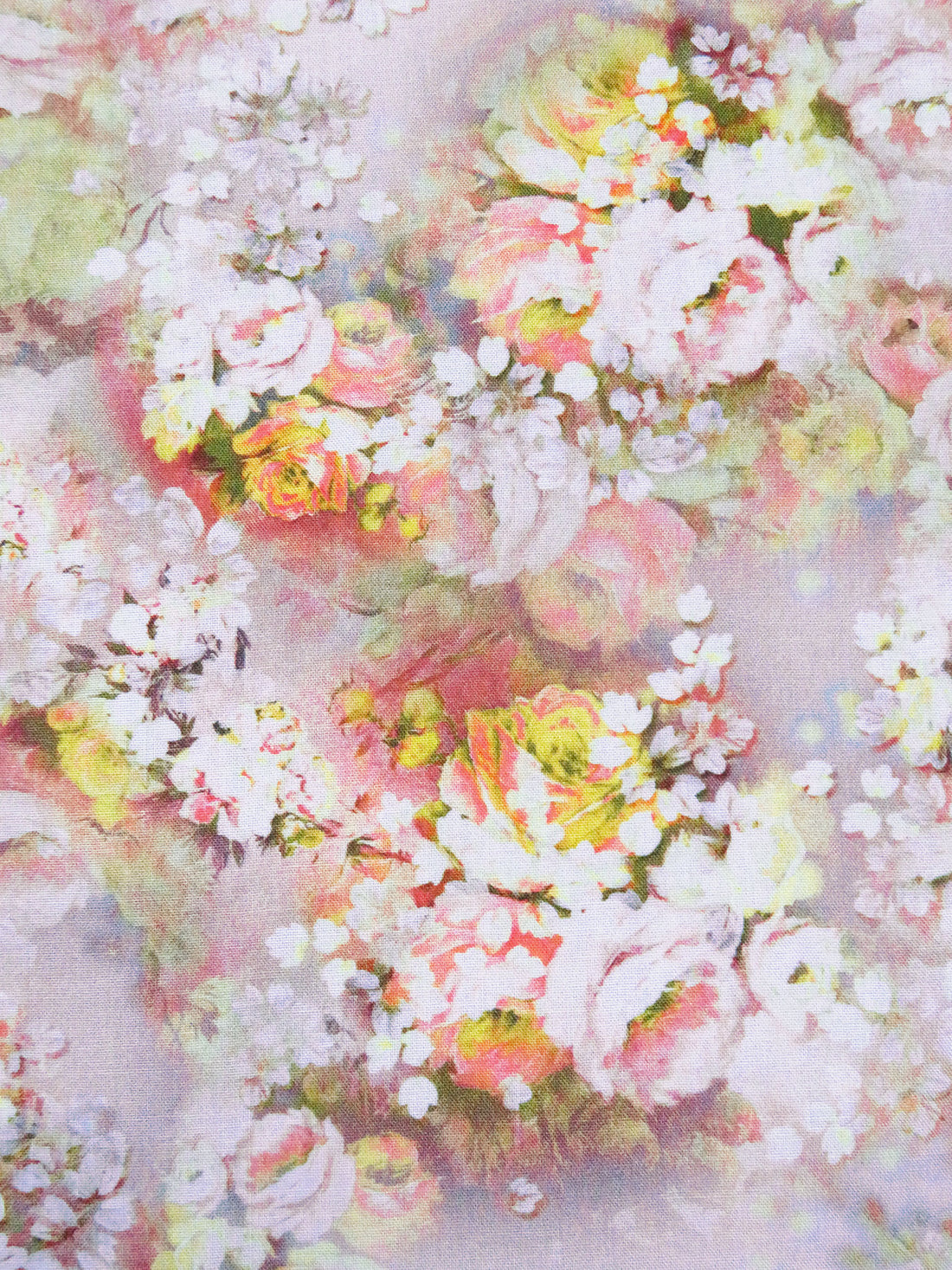 New York Pink/White/Pastel Yellow/Multi 100% Rayon Floral Print Challis 56W