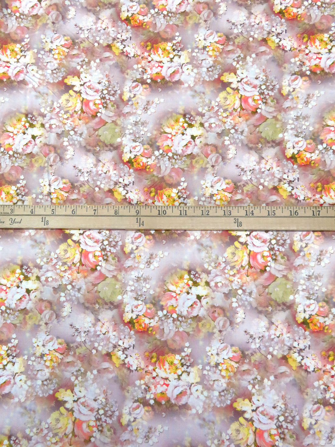 New York Pink/White/Pastel Yellow/Multi 100% Rayon Floral Print Challis 56W