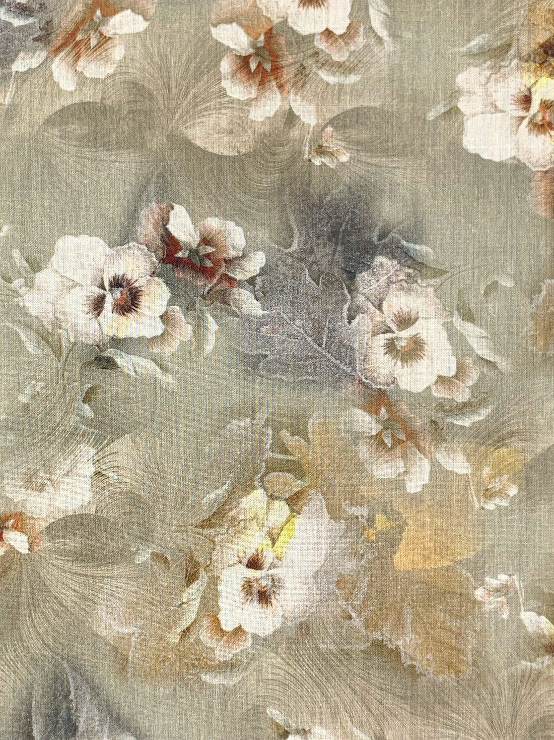 Artichoke/Cherrywood/White/Multi 100% Rayon Floral Print Voile 56W