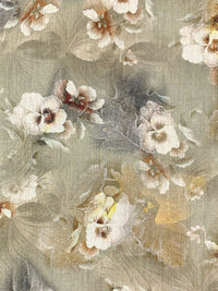 Artichoke/Cherrywood/White/Multi 100% Rayon Floral Print Voile 56W