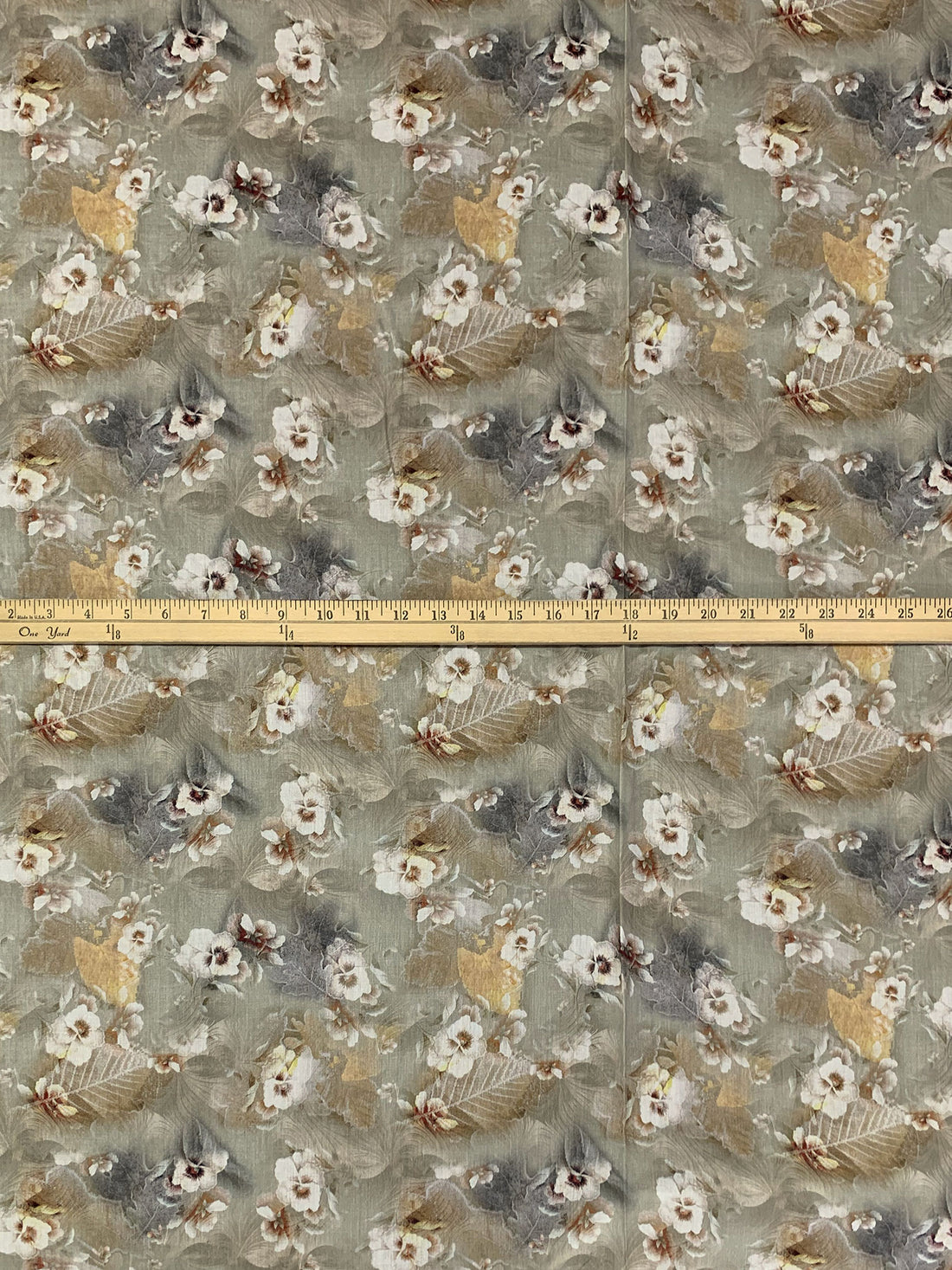 Artichoke/Cherrywood/White/Multi 100% Rayon Floral Print Voile 56W