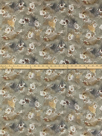 Artichoke/Cherrywood/White/Multi 100% Rayon Floral Print Voile 56W