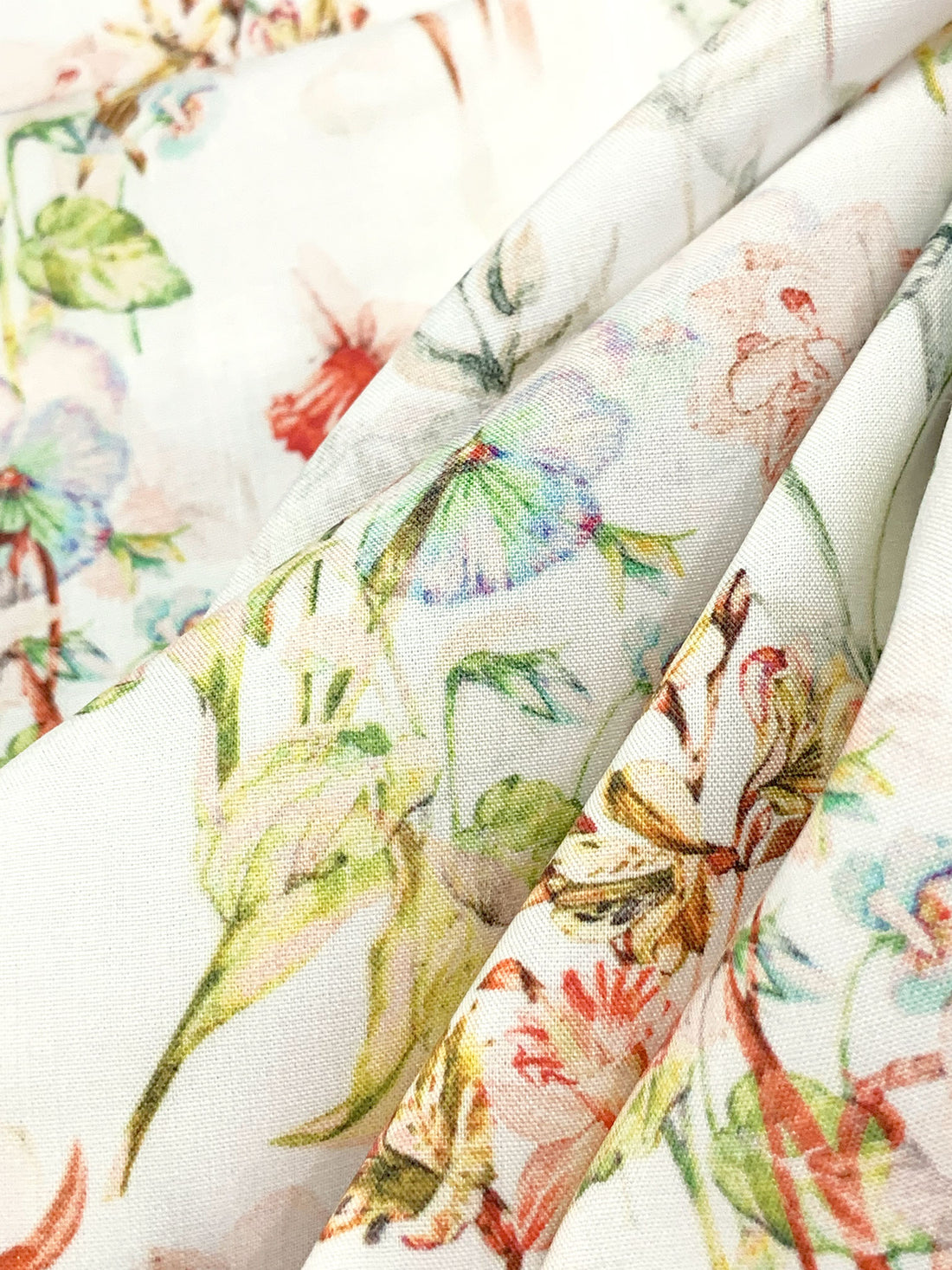 Alabaster/Straw/Deep Chestnut/Multi 100% Rayon Floral Print Challis 56W