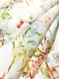 Alabaster/Straw/Deep Chestnut/Multi 100% Rayon Floral Print Challis 56W