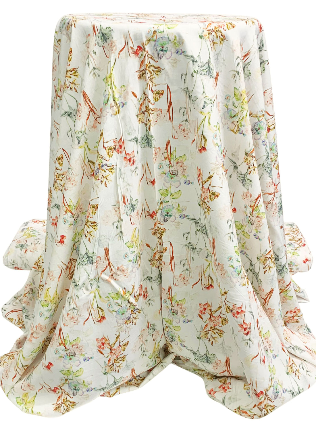 Alabaster/Straw/Deep Chestnut/Multi 100% Rayon Floral Print Challis 56W