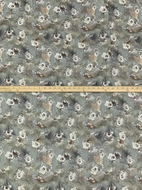 Titanium/Sage/Multi 100% Rayon Floral Print Voile 56W
