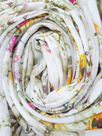 White/Muted Olive/Marigold/Multi 100% Rayon Floral Print Voile 58W