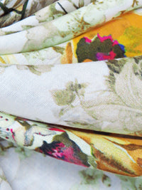 White/Muted Olive/Marigold/Multi 100% Rayon Floral Print Voile 58W