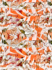 Mandarin/Deep Maroon/Multi 100% Rayon Abstract Print Challis 58W