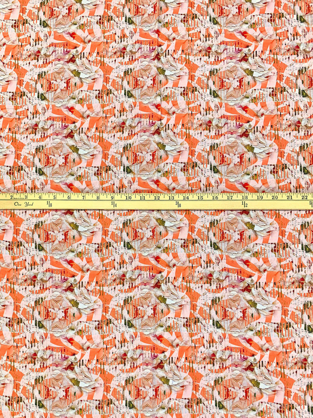 Mandarin/Deep Maroon/Multi 100% Rayon Abstract Print Challis 58W