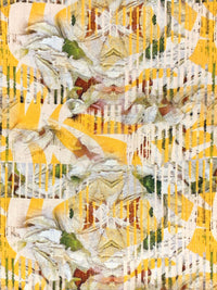 Maize/Dark Olive Green/Multi 100% Rayon Abstract Print Challis 57W