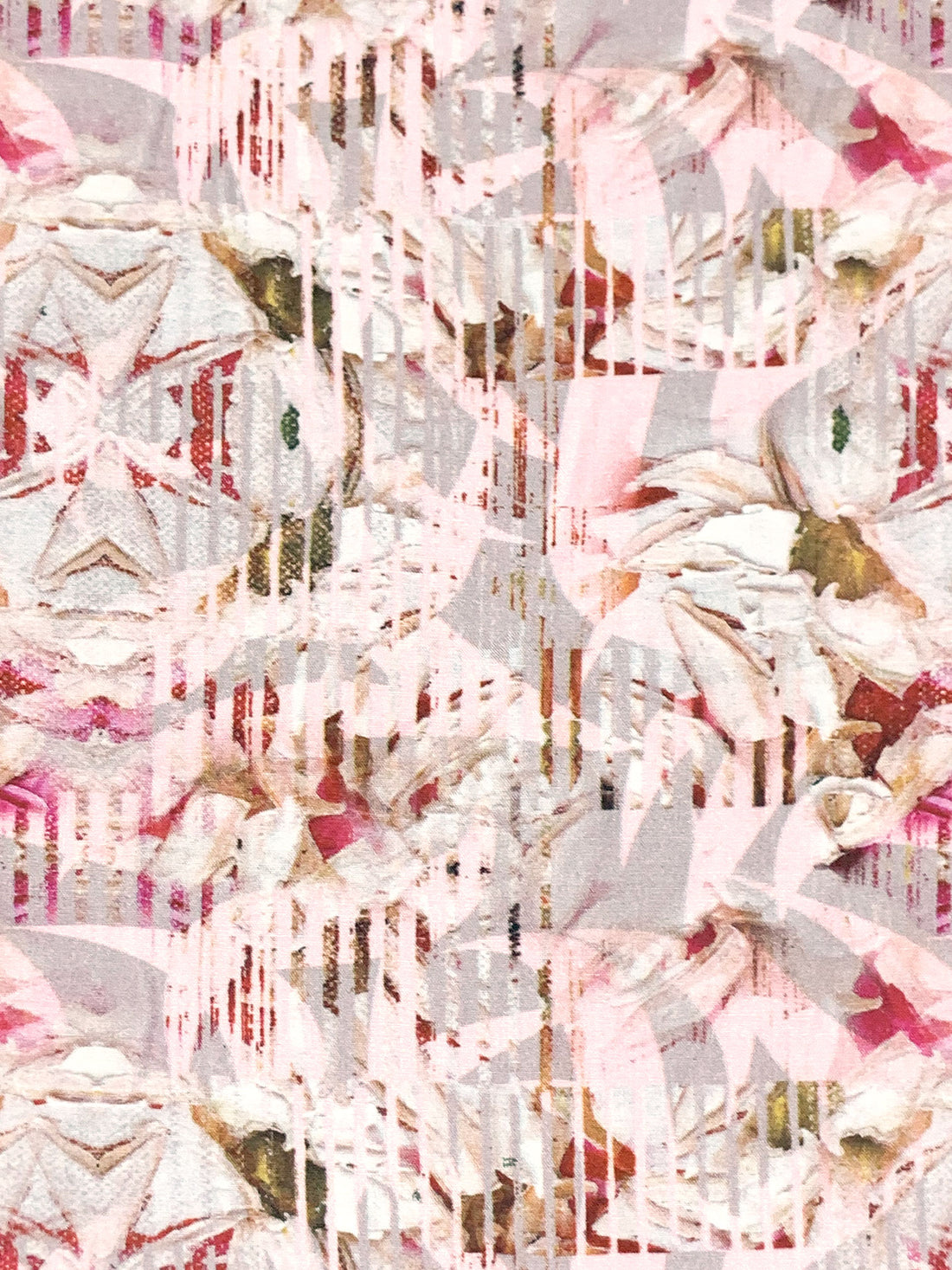 Pale Pink/Medium Carmine/Multi 100% Rayon Abstract Print Challis 56W