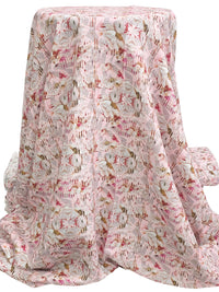Pale Pink/Medium Carmine/Multi 100% Rayon Abstract Print Challis 56W