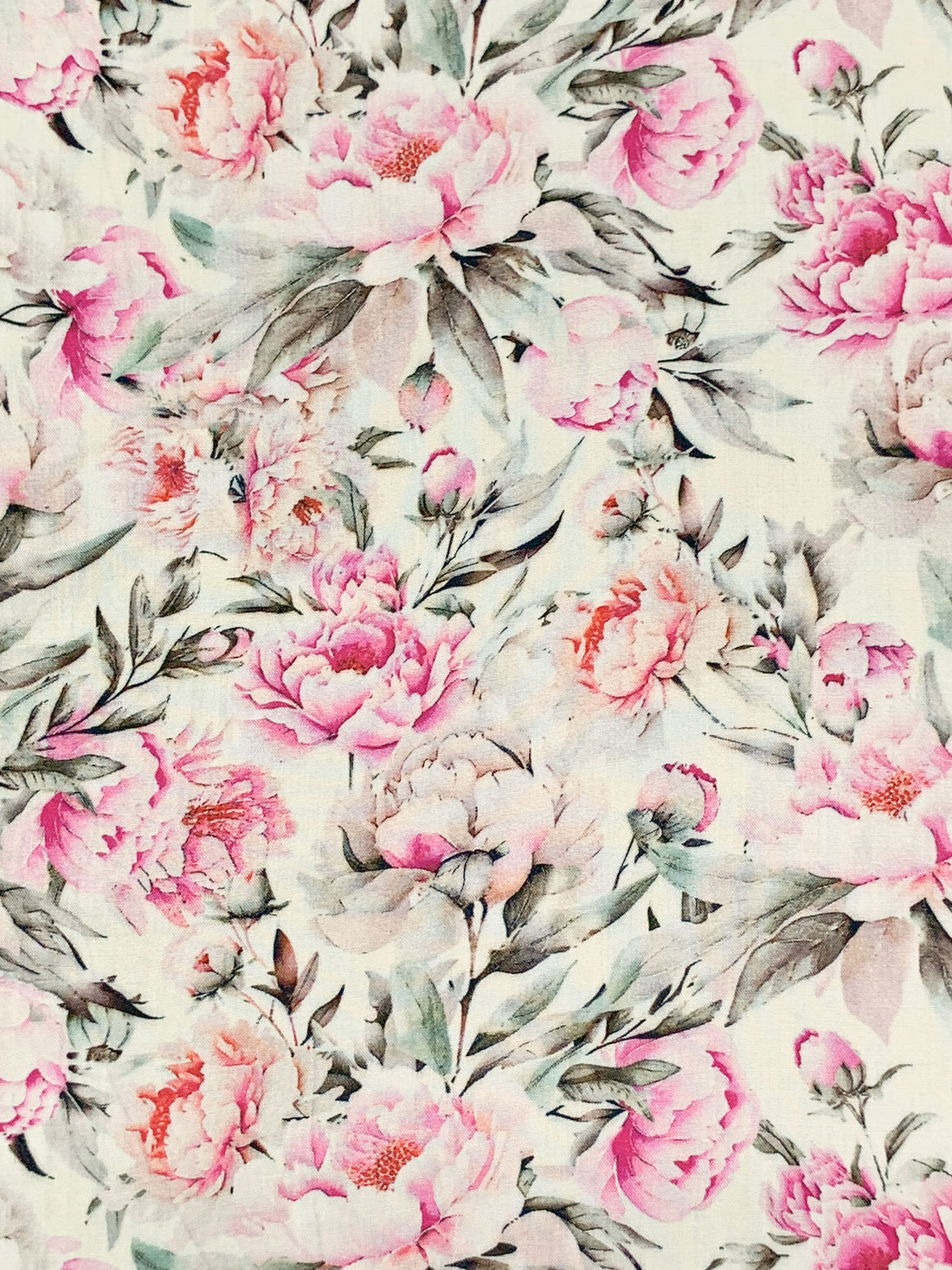 Alabaster/Pastel Magenta/English Red/Multi 100% Rayon Floral Print Challis 58W