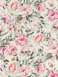 Alabaster/Pastel Magenta/English Red/Multi 100% Rayon Floral Print Challis 58W