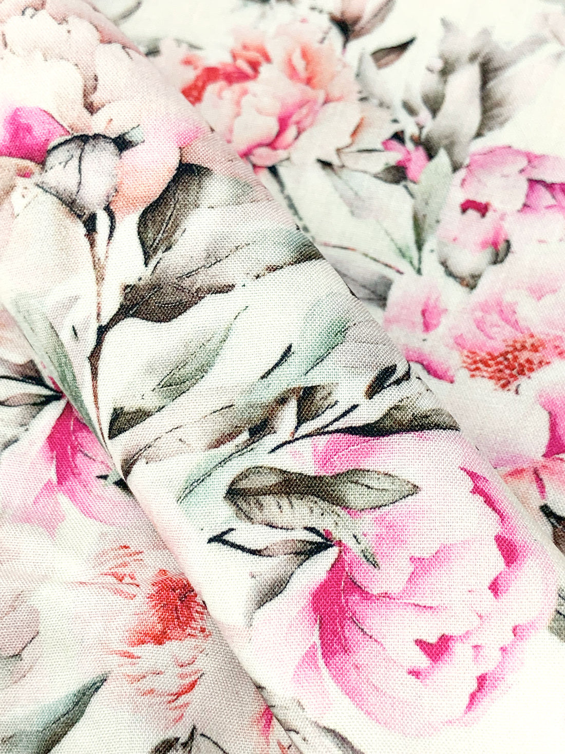 Alabaster/Pastel Magenta/English Red/Multi 100% Rayon Floral Print Challis 58W