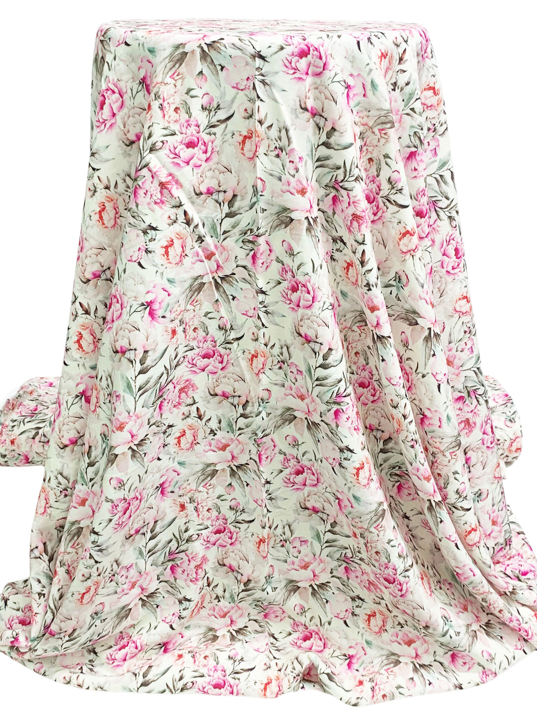 Alabaster/Pastel Magenta/English Red/Multi 100% Rayon Floral Print Challis 58W