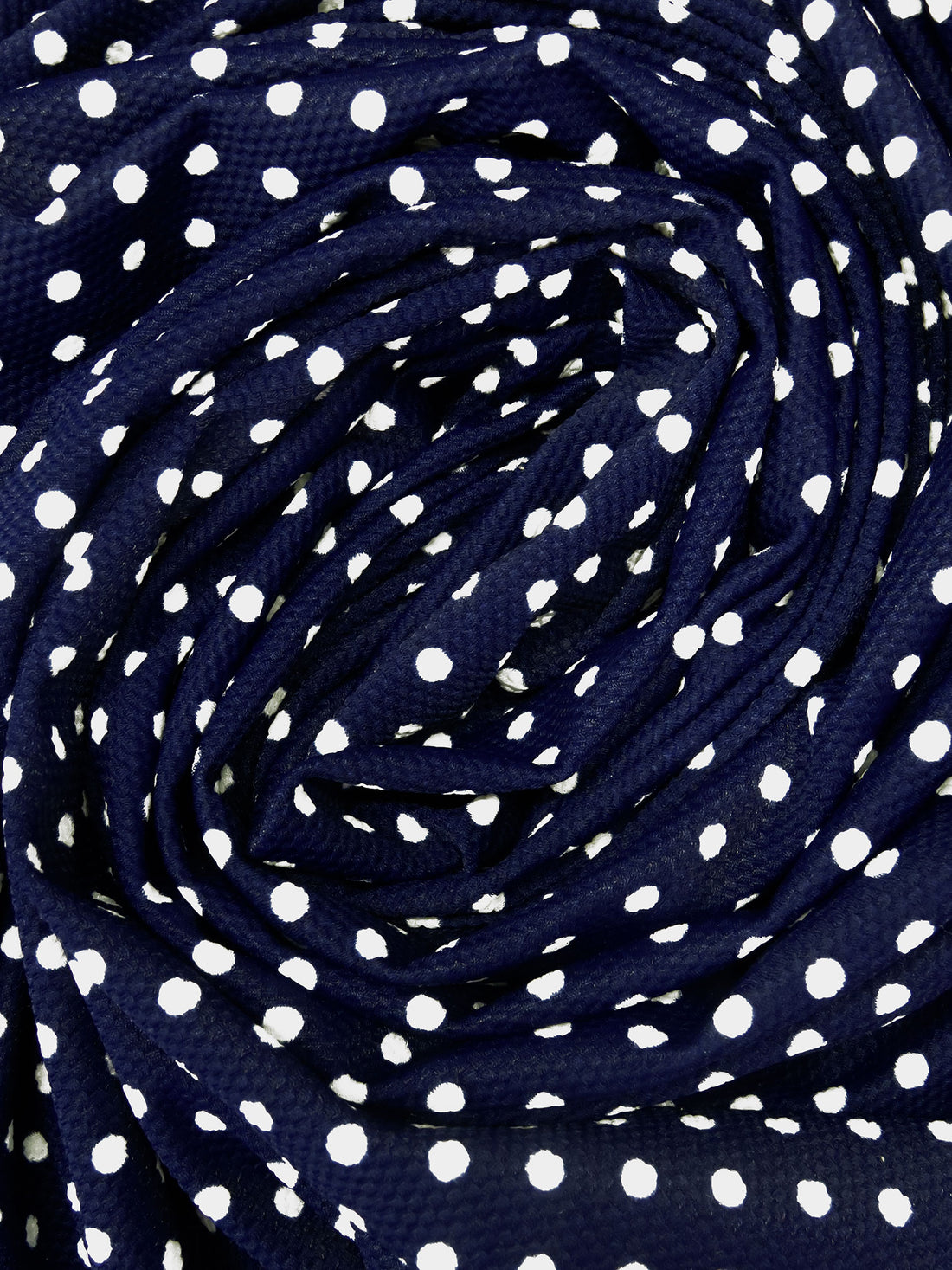 Midnight Navy/White Nylon/Lycra Dot Print Pique Swimwear Knit 53W