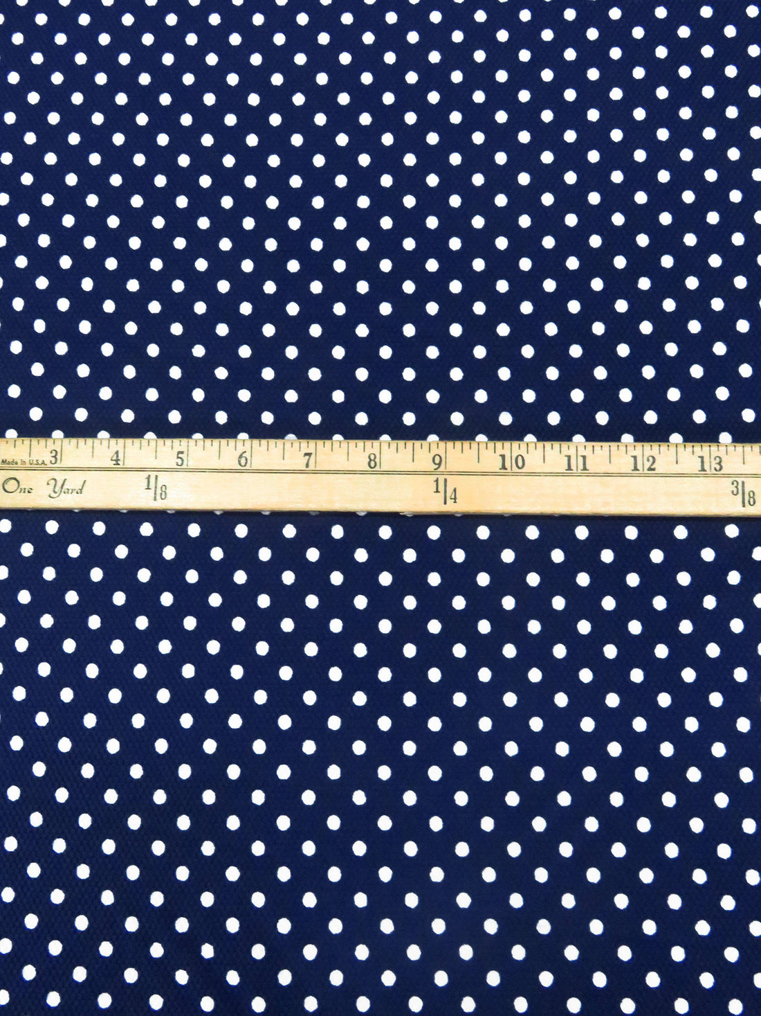 Midnight Navy/White Nylon/Lycra Dot Print Pique Swimwear Knit 53W
